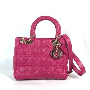 CHRISTIAN DIOR Lady dior Tote Bag Shoulder Bag 2WAY Bag Hand Bag